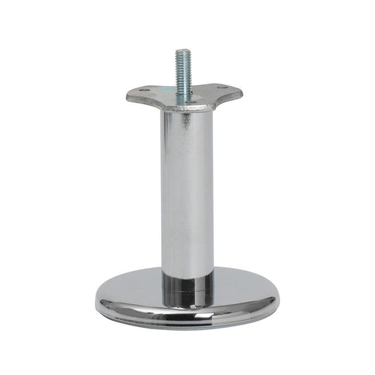 Stalen meubelpoot chroom rond ø 2,5 cm en hoogte 10 cm  (M8)