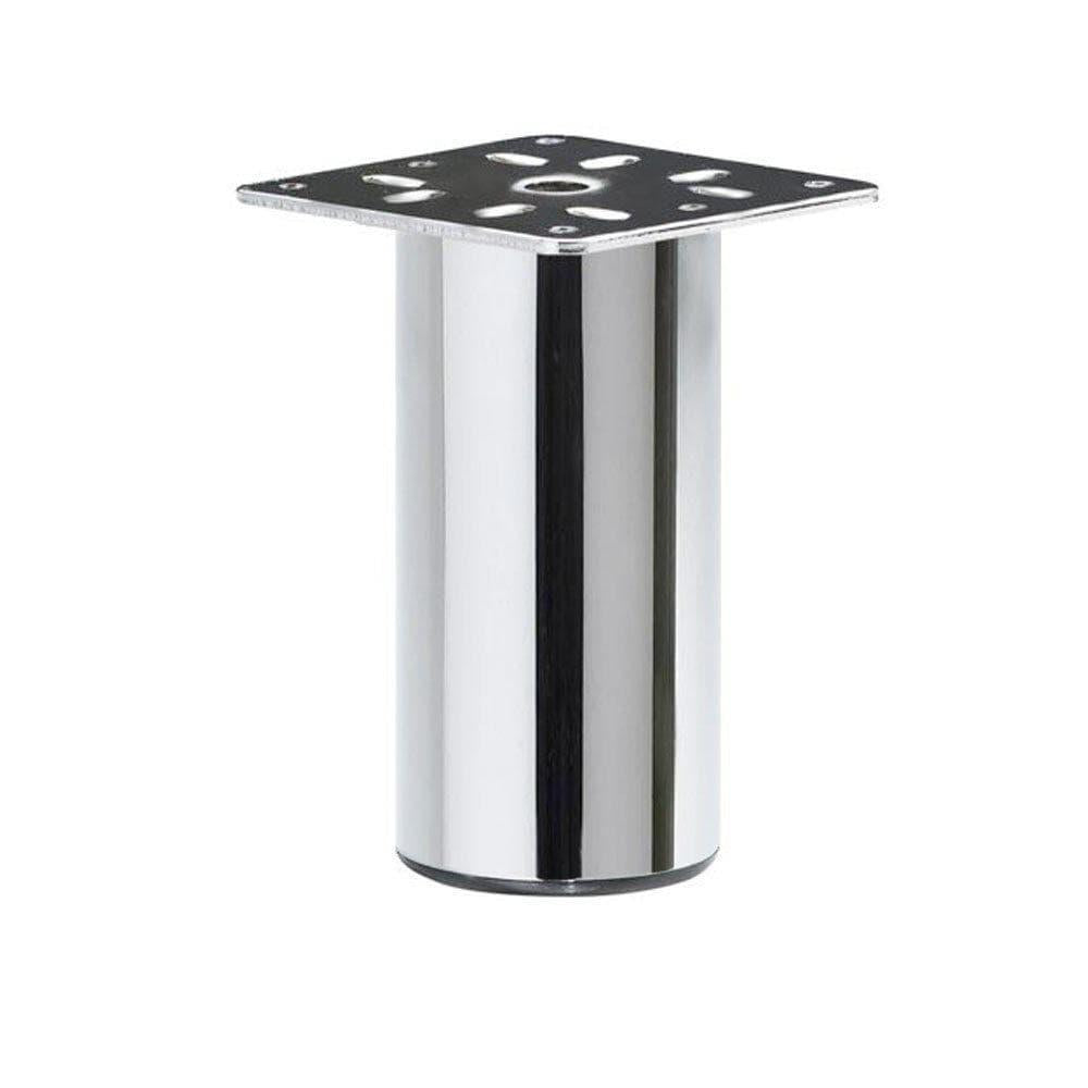 Stalen meubelpoot chroom rond ø 5 cm en hoogte 10 cm