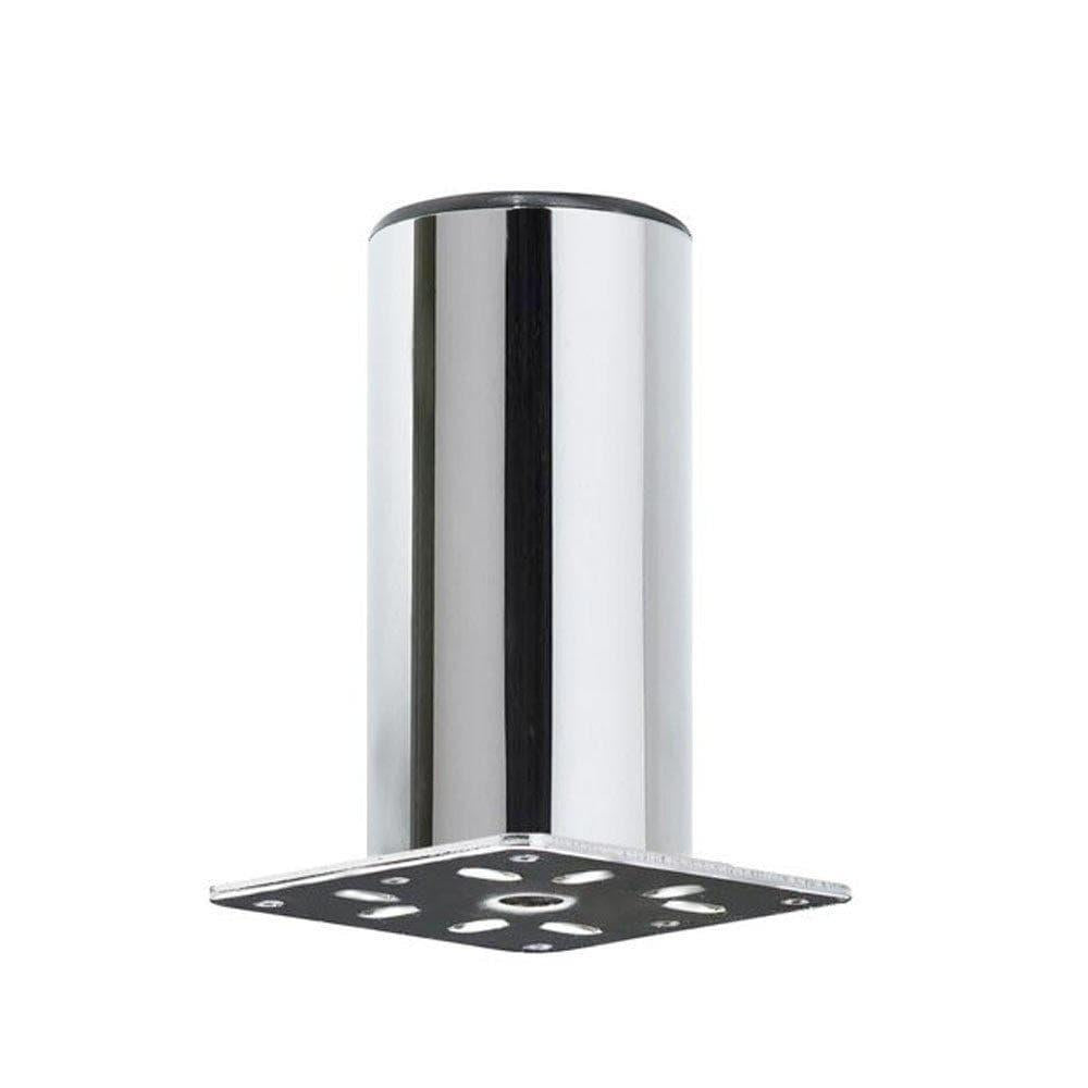 Stalen meubelpoot chroom rond ø 5 cm en hoogte 10 cm