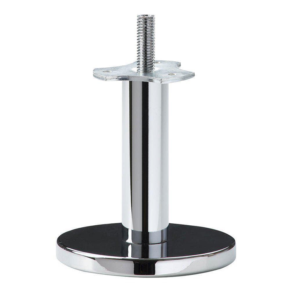 Massief stalen meubelpoot chroom rond ø 2,5 cm en hoogte 10 cm  (M10)