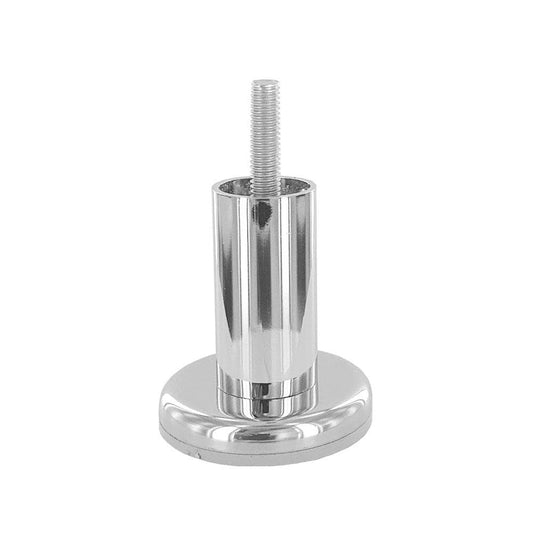 Stalen meubelpoot chroom rond ø 2,5 cm en hoogte 6 cm  (M8)