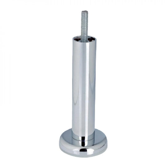 Stalen meubelpoot chroom rond ø 2,5 cm en hoogte 10 cm  (M8)