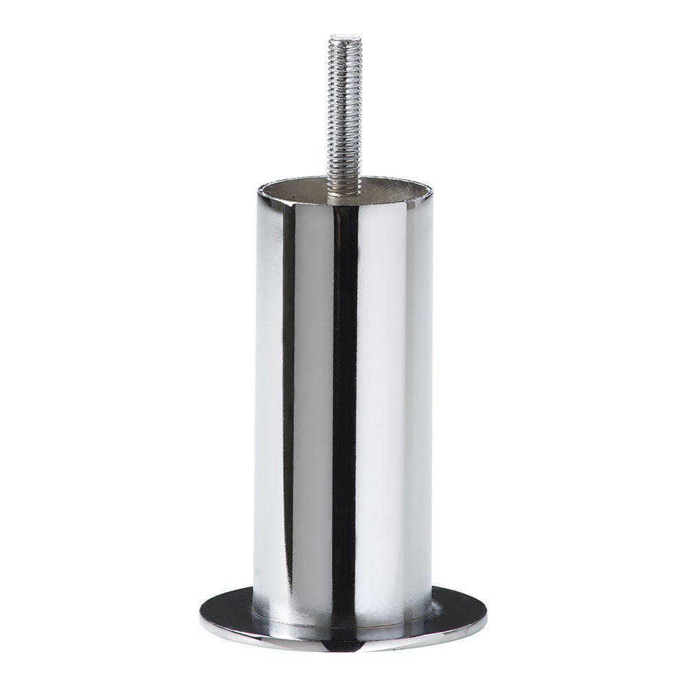 Stalen meubelpoot chroom rond ø 4 cm en hoogte 10 cm  (M8)