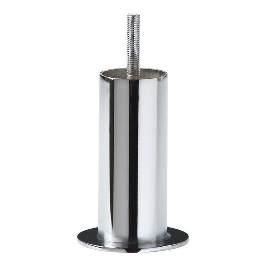 Stalen meubelpoot chroom rond ø 4 cm en hoogte 10 cm  (M8)