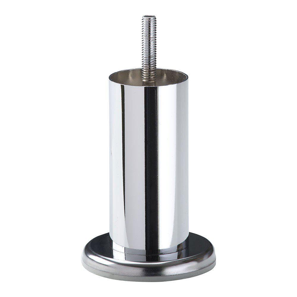 Stalen meubelpoot chroom rond ø 4,2 cm en hoogte 10 cm  (M8)