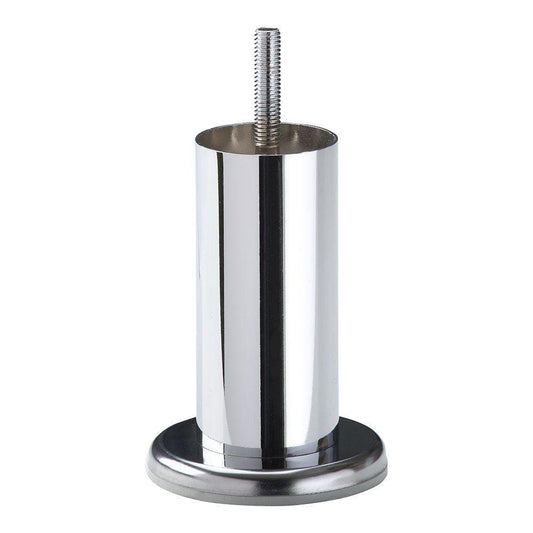 Stalen meubelpoot chroom rond ø 4,2 cm en hoogte 10 cm  (M8)