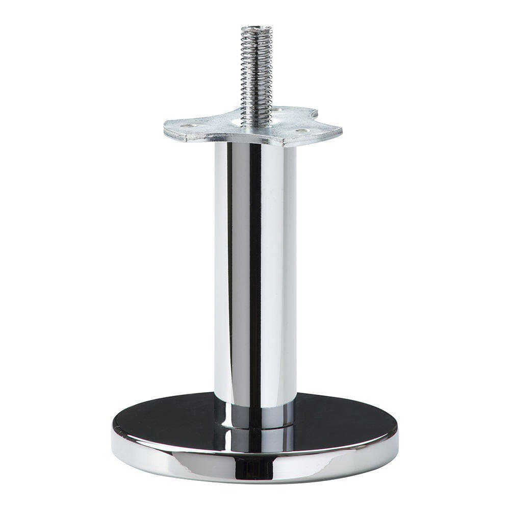 Stalen meubelpoot chroom rond ø 2,5 cm en hoogte 12 cm  (M10)