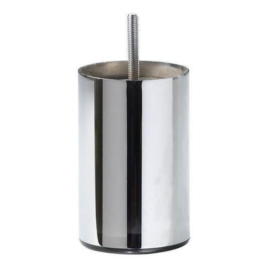 Stalen meubelpoot chroom rond ø 7,6 cm en hoogte 12 cm  (M8)