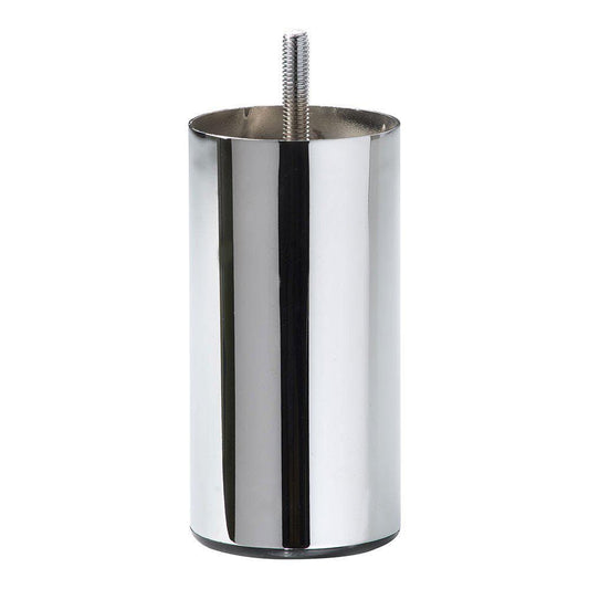 Stalen meubelpoot chroom rond ø 6 cm en hoogte 12 cm  (M8)