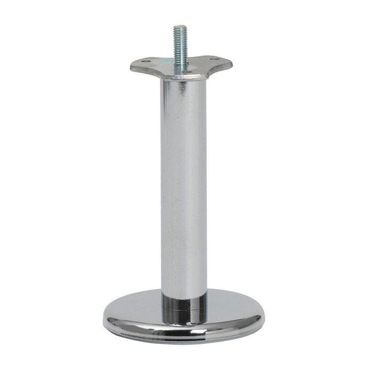 Stalen meubelpoot chroom rond ø 2,5 cm en hoogte 16 cm  (M8)