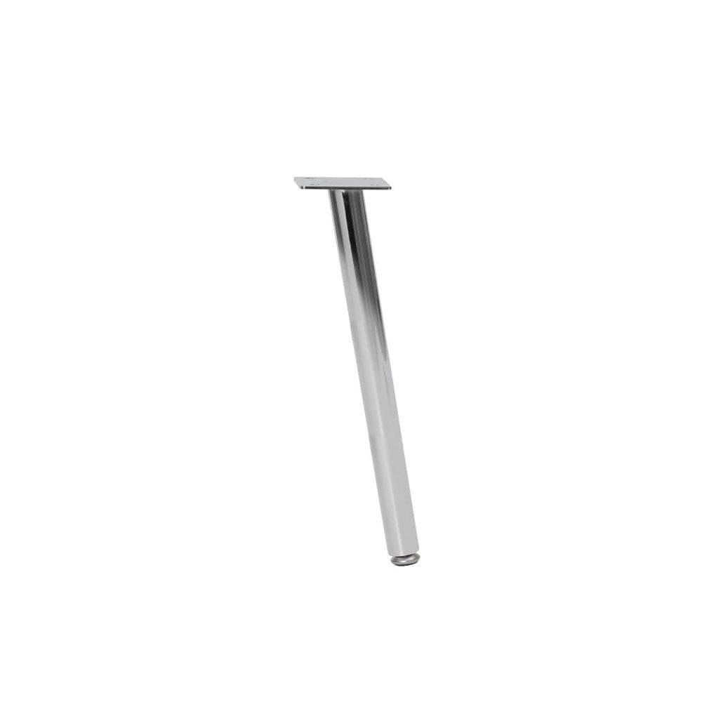 Stalen schuine meubelpoot chroom rond ø 2,5 cm en hoogte 25 cm