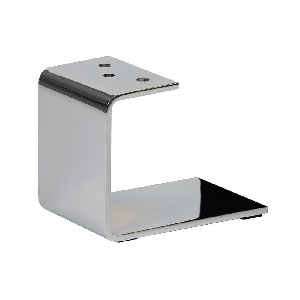 Massief stalen meubelpoot chroom design 15 bij 7 cm en hoogte 12 cm  (1 x 7 cm)