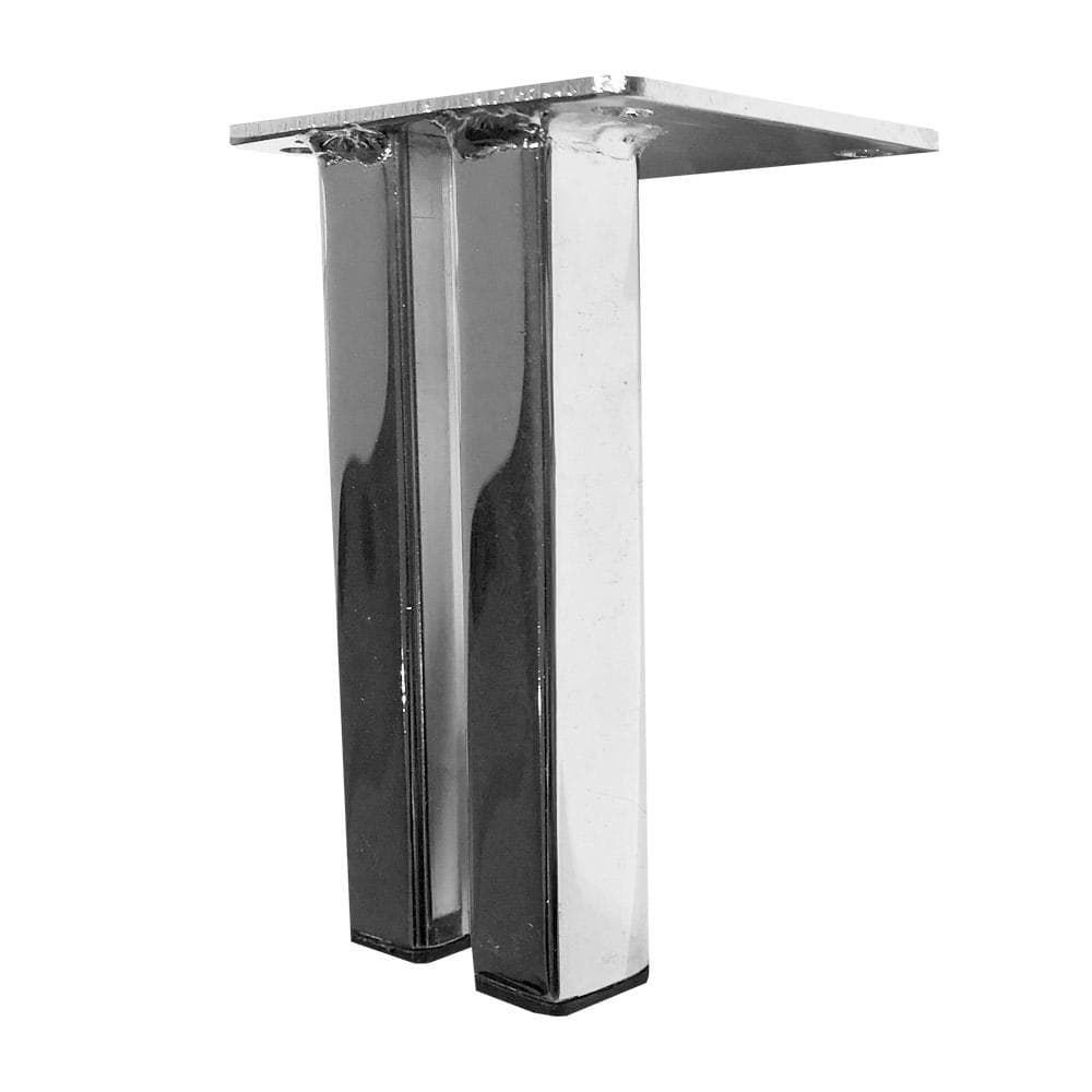 Stalen meubelpoot chroom vierkant 5 bij 2 cm en hoogte 13 cm