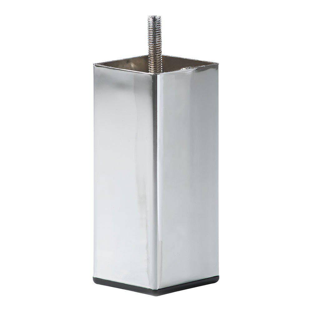 Stalen meubelpoot chroom vierkant 5 bij 5 cm en hoogte 12 cm  (M8)  (5 x 5 cm)