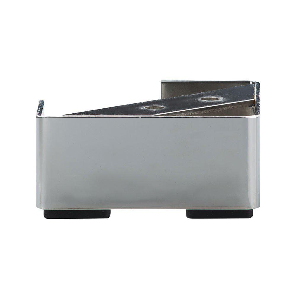 Stalen meubelpoot chroom vierkant 10 bij 10 cm en hoogte 4,5 cm  (10 x 10 cm)