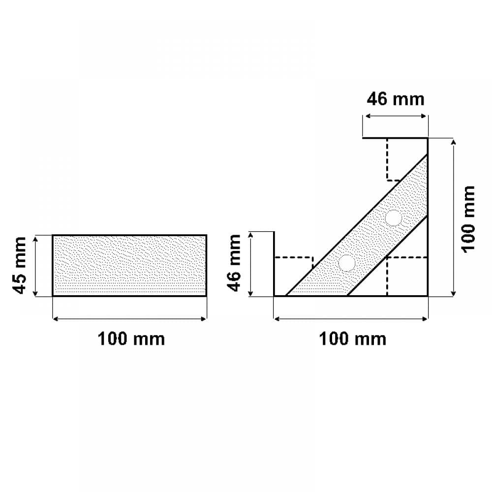 Stalen meubelpoot chroom vierkant 10 bij 10 cm en hoogte 4,5 cm  (10 x 10 cm)