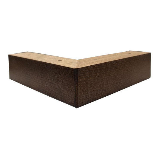 Meubelpoot bruin hoek 18,5 bij 18,5 cm en hoogte 4,5 cm  van massief hout