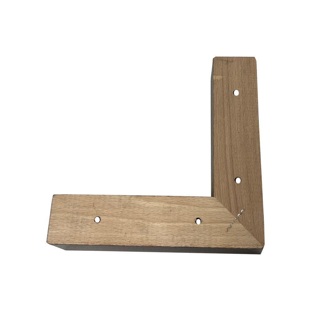 Meubelpoot bruin hoek 18,5 bij 18,5 cm en hoogte 4,5 cm  van massief hout