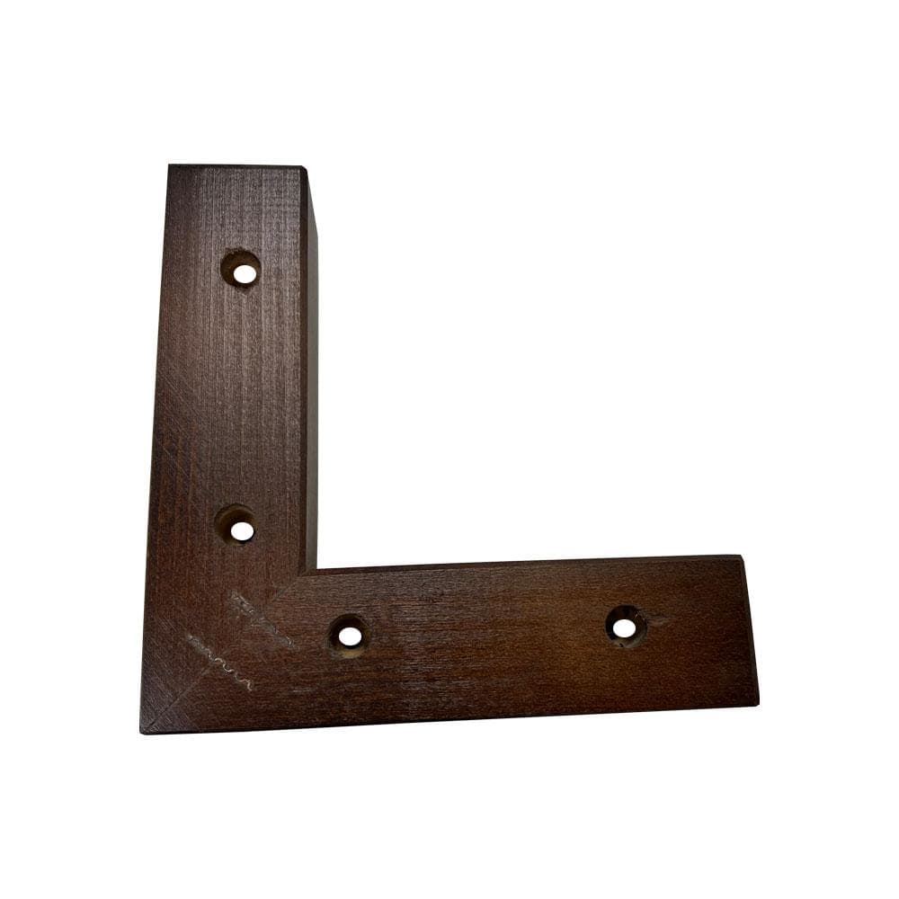 Meubelpoot bruin hoek 18,5 bij 18,5 cm en hoogte 4,5 cm  van massief hout