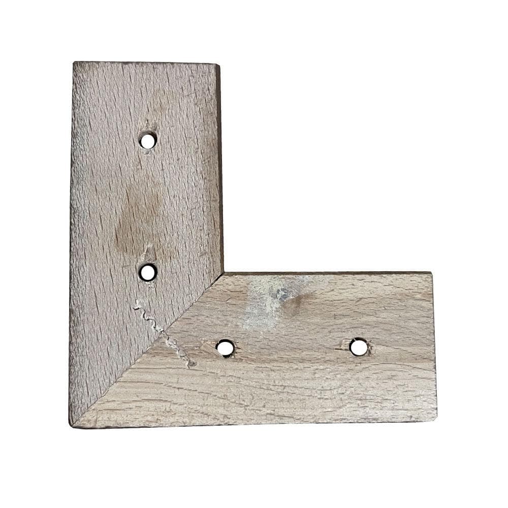 Meubelpoot bruin hoek 11 bij 11 cm en hoogte 4,5 cm  van massief hout