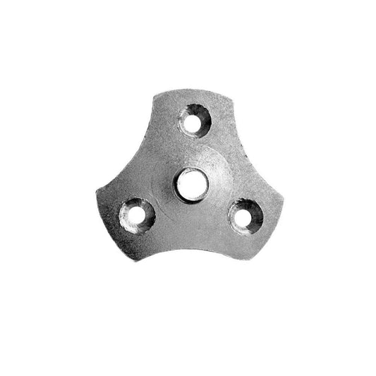 Stalen bevestigingsplaat verzinkt rond ø 5,6 cm en hoogte 0,3 cm  (M10)  - 4 stuks