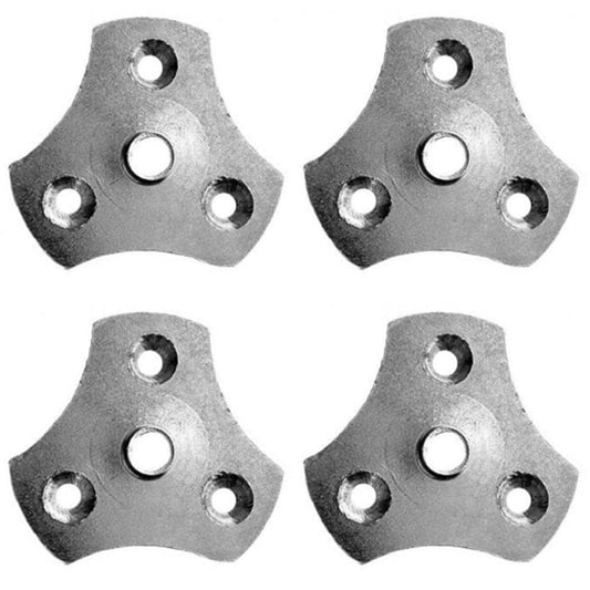 Stalen bevestigingsplaat verzinkt rond ø 5,6 cm en hoogte 0,3 cm  (M8)  - 4 stuks