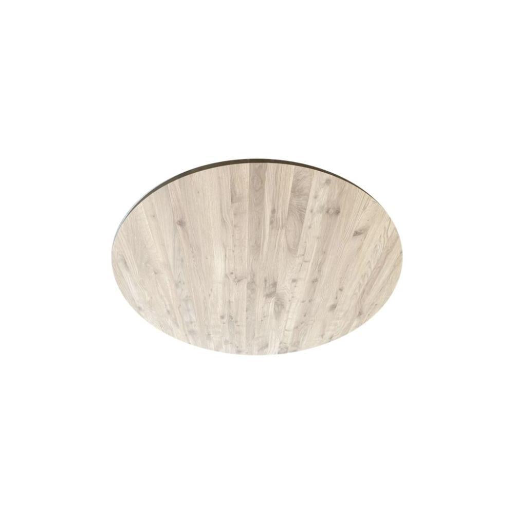 Eiken salon tafelblad rond, diameter 40 cm en dikte 4 cm massief eiken