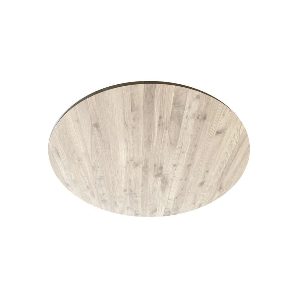 Eiken salon tafelblad rond, diameter 50 cm en dikte 4 cm massief eiken