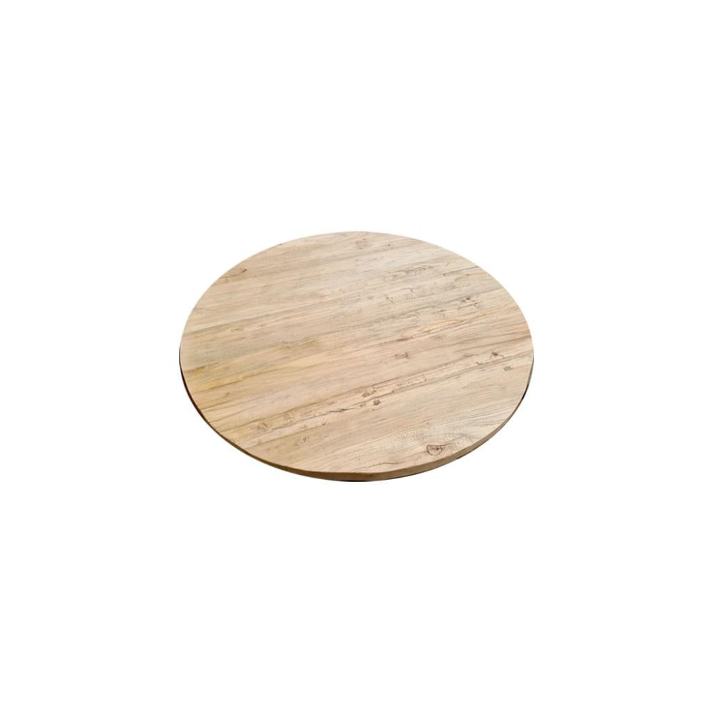 Salon tafelblad rond, diameter 40 cm en dikte 4 cm massief duurzaam elmwood