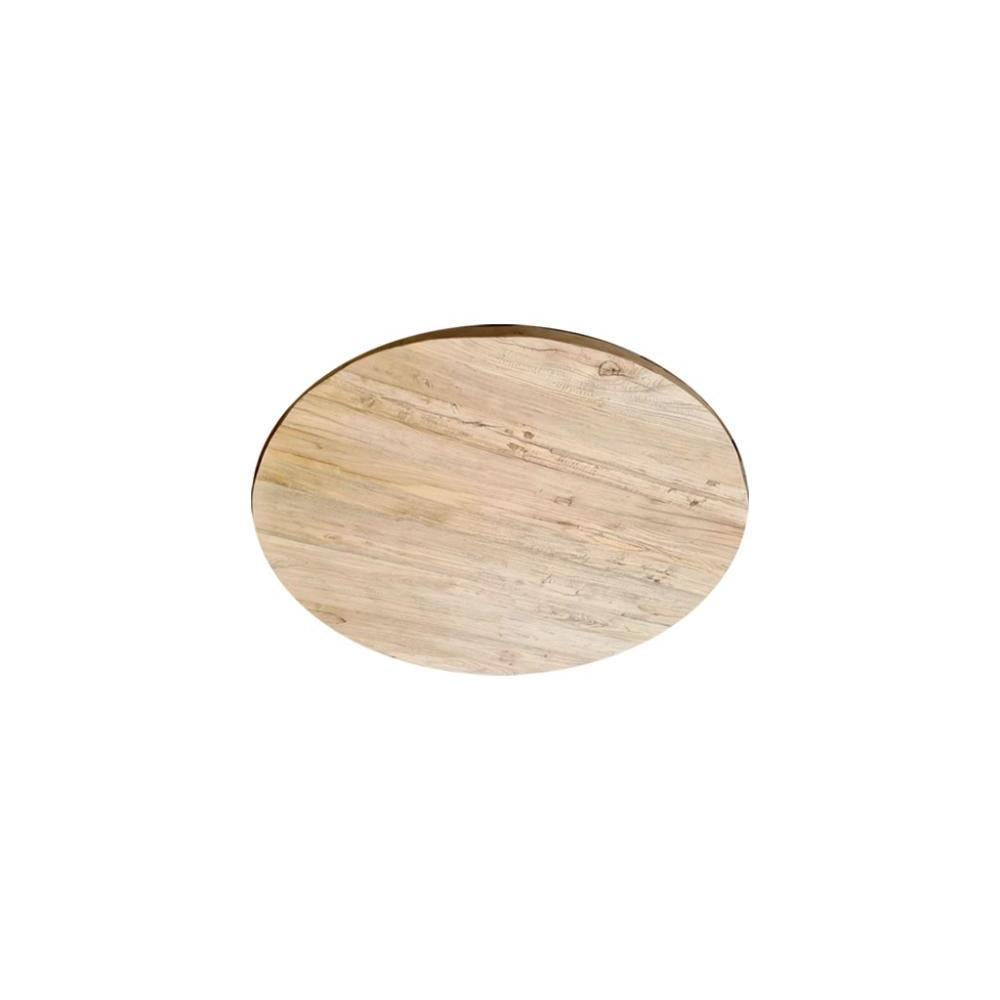 Salon tafelblad rond, diameter 40 cm en dikte 4 cm massief duurzaam elmwood