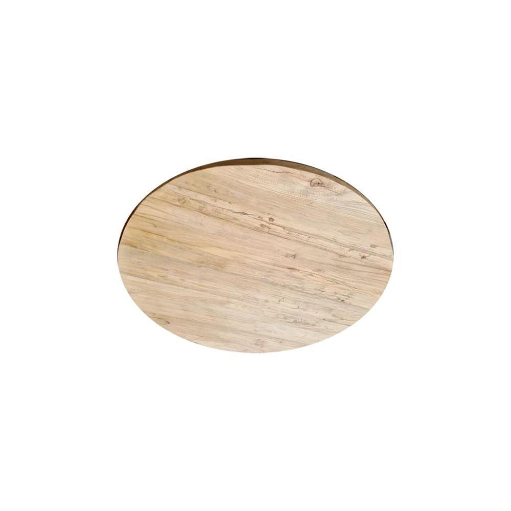 Salon tafelblad rond, diameter 50 cm en dikte 4 cm massief duurzaam elmwood
