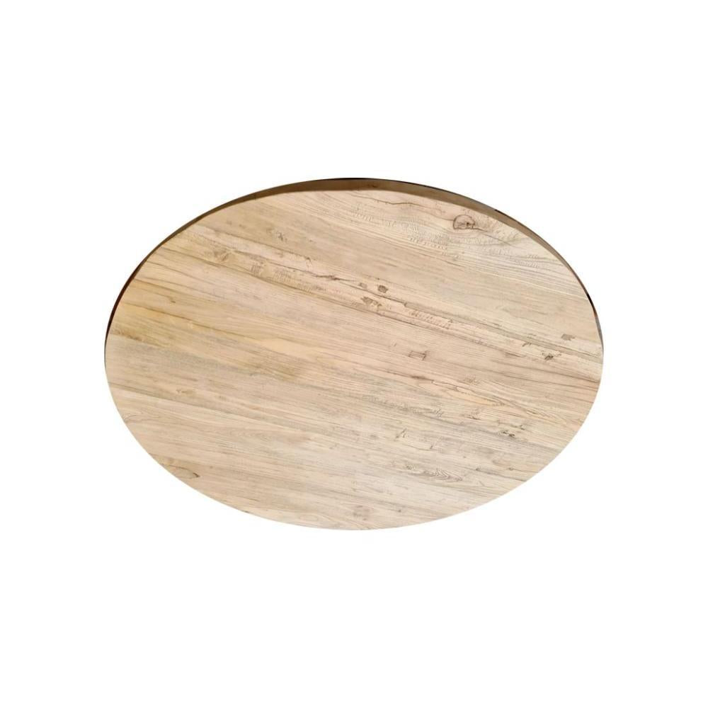 Salon tafelblad rond, diameter 70 cm en dikte 4 cm massief duurzaam elmwood