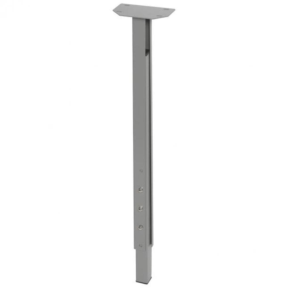 Stalen verstelbare tafelpoot grijs vierkant 3 bij 3 cm en hoogte 90 cm  (3 x 3 cm)