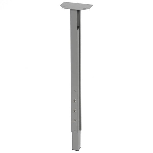 Stalen verstelbare tafelpoot grijs vierkant 3 bij 3 cm en hoogte 90 cm  (3 x 3 cm)