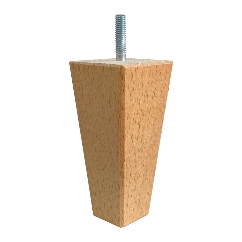 Meubelpoot  taps 5,5 bij 5,5 cm en hoogte 12 cm  van massief hout (M8)
