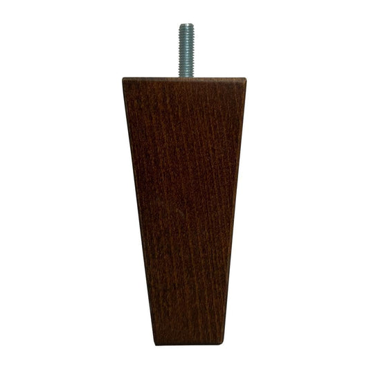 Meubelpoot bruin taps 5,5 bij 5,5 cm en hoogte 13 cm  van massief hout (M8)
