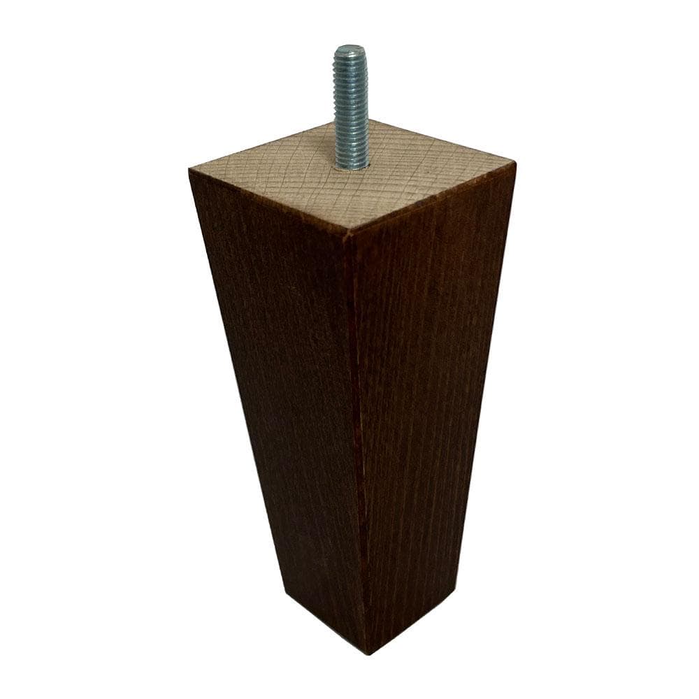 Meubelpoot bruin taps 5,5 bij 5,5 cm en hoogte 13 cm  van massief hout (M8)