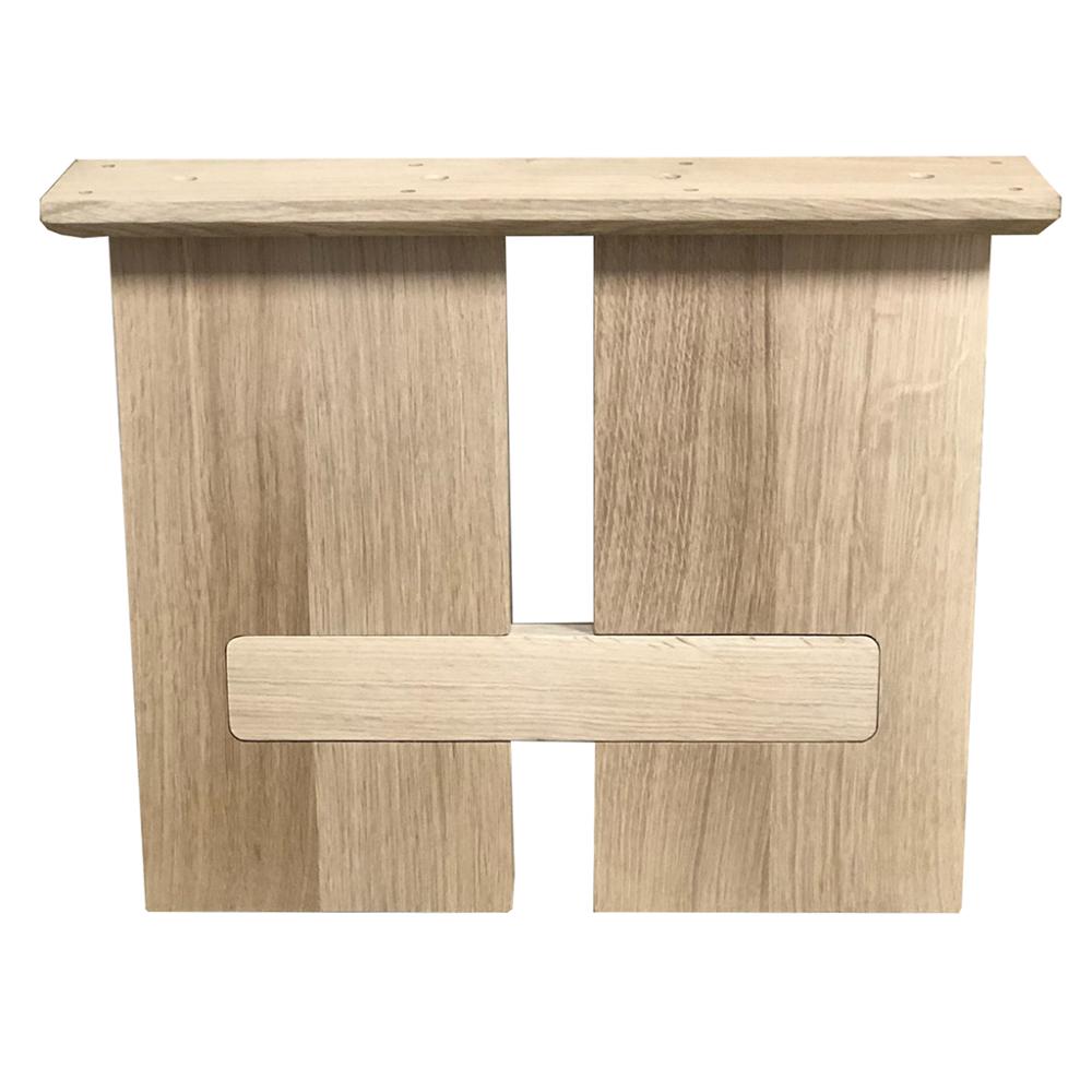 Set H-poten massief eiken 44,5 x 4 cm en hoogte 40 cm (20 x 4 cm)