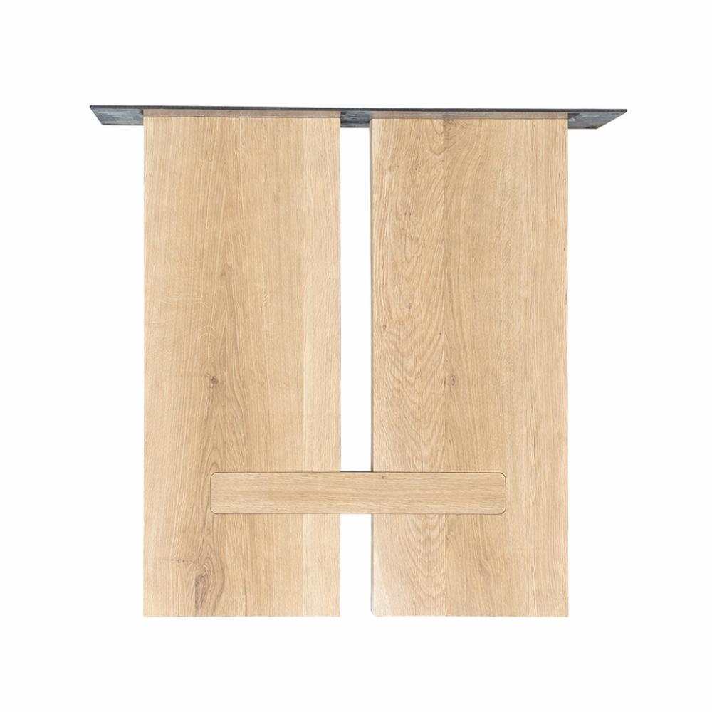 Set H-poten massief eiken 65 x 4 cm en hoogte 74 cm (30 x 4 cm) - 2 stuks