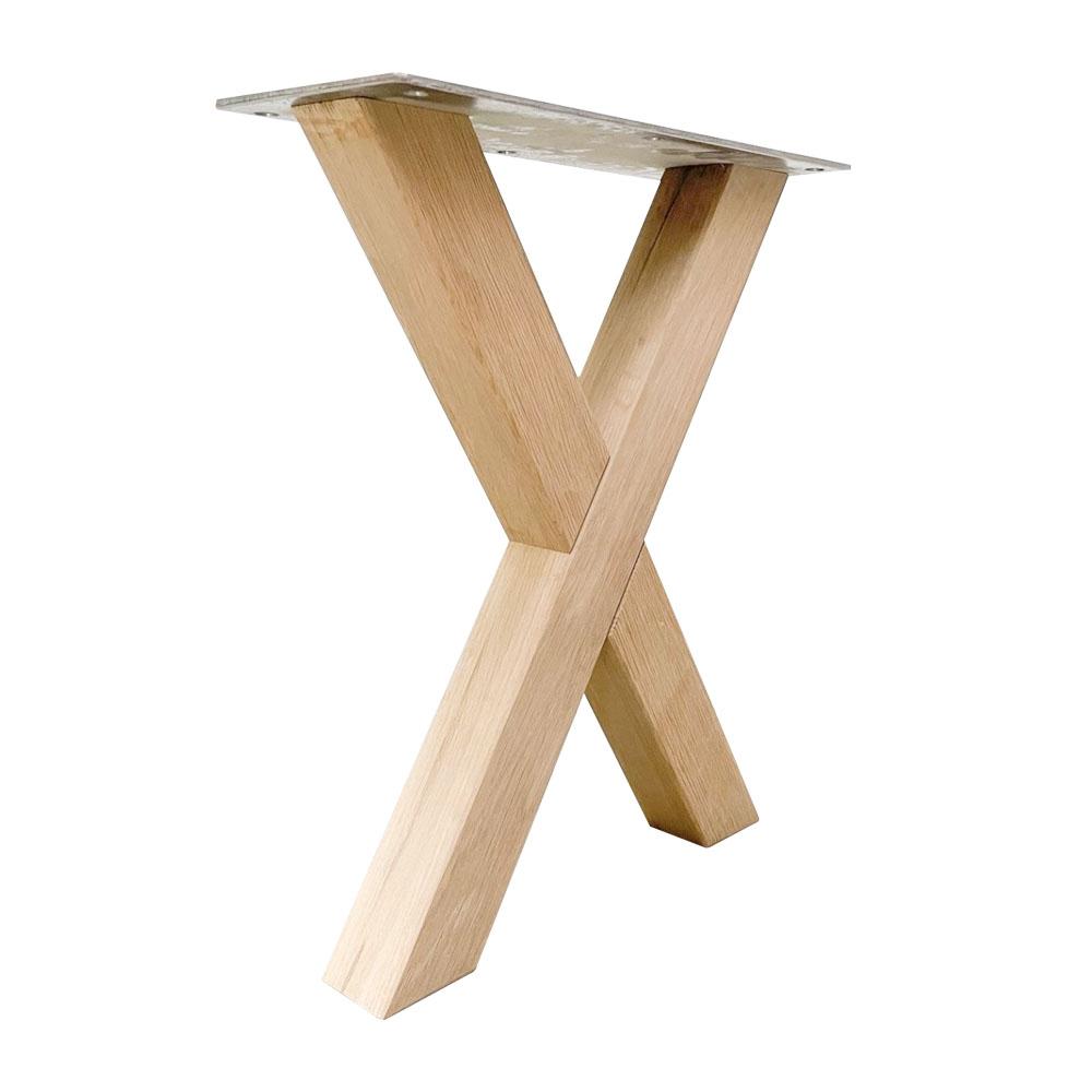 Set X-poten massief eiken 32 x 5 cm en hoogte 40 cm (5 x 5 cm)