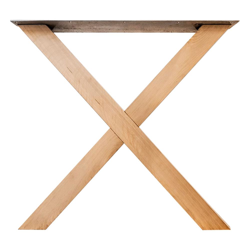 X-poot massief eiken 82 bij 8 cm en hoogte 73 cm (8 x 8 cm)
