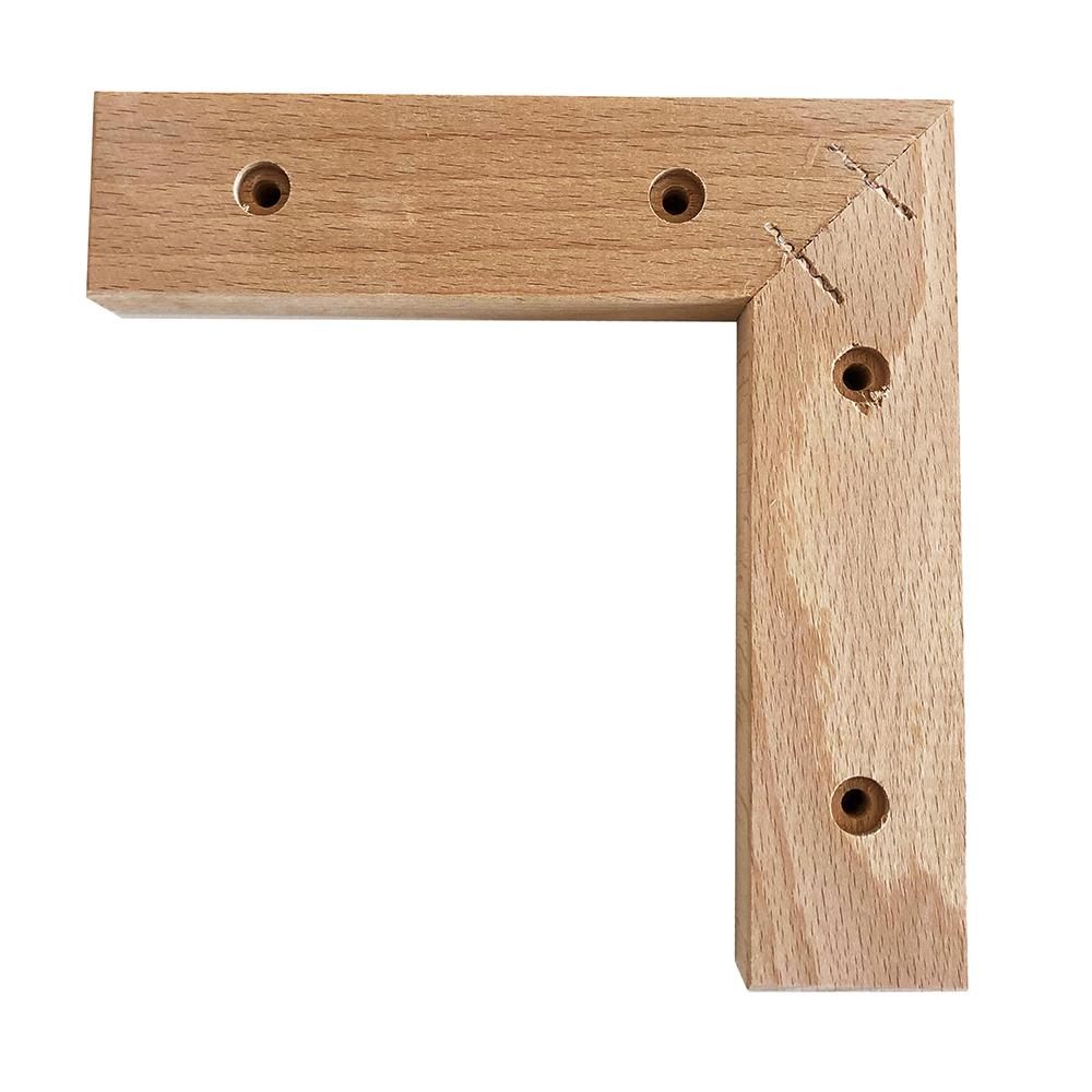 Hoekpoot hout 20 bij 20 cm en hoogte 2 cm  van massief hout