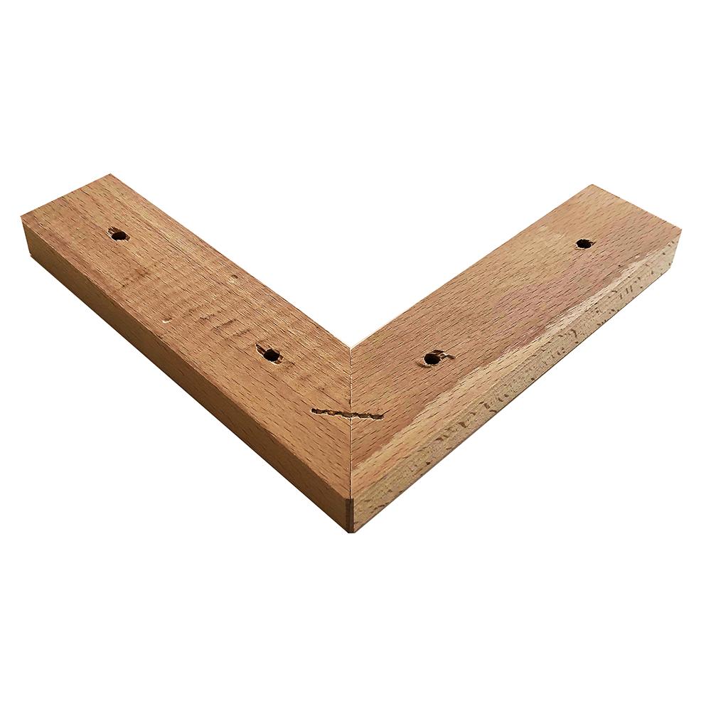 Hoekpoot hout 20 bij 20 cm en hoogte 2 cm  van massief hout