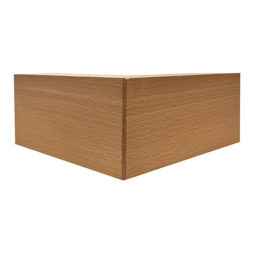 Meubelpoot  hoek 16 bij 16 cm en hoogte 7 cm  van massief hout