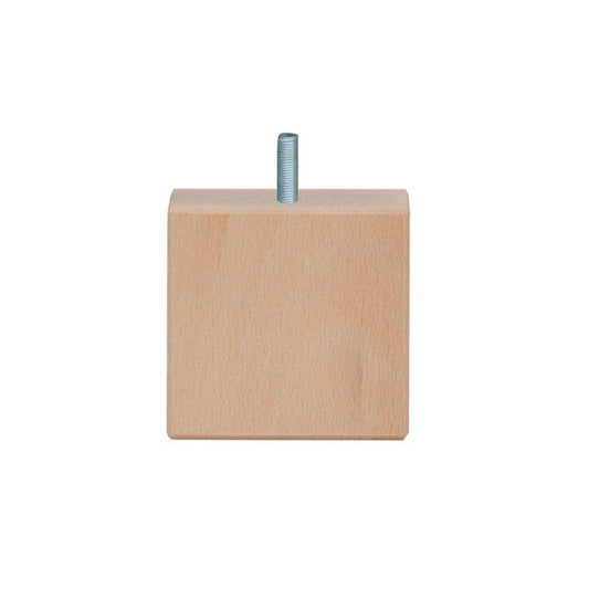 Meubelpoot  vierkant 10 bij 10 cm en hoogte 10 cm  van massief hout (M10)