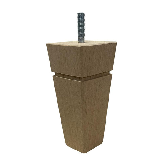 Meubelpoot  taps 5,5 bij 5,5 cm en hoogte 12 cm  van massief hout (M8)