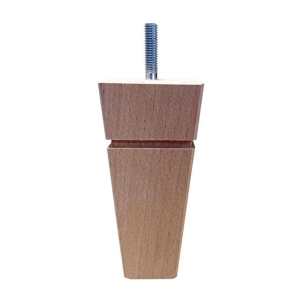 Meubelpoot  taps 5,5 bij 5,5 cm en hoogte 12 cm  van massief hout (M8)