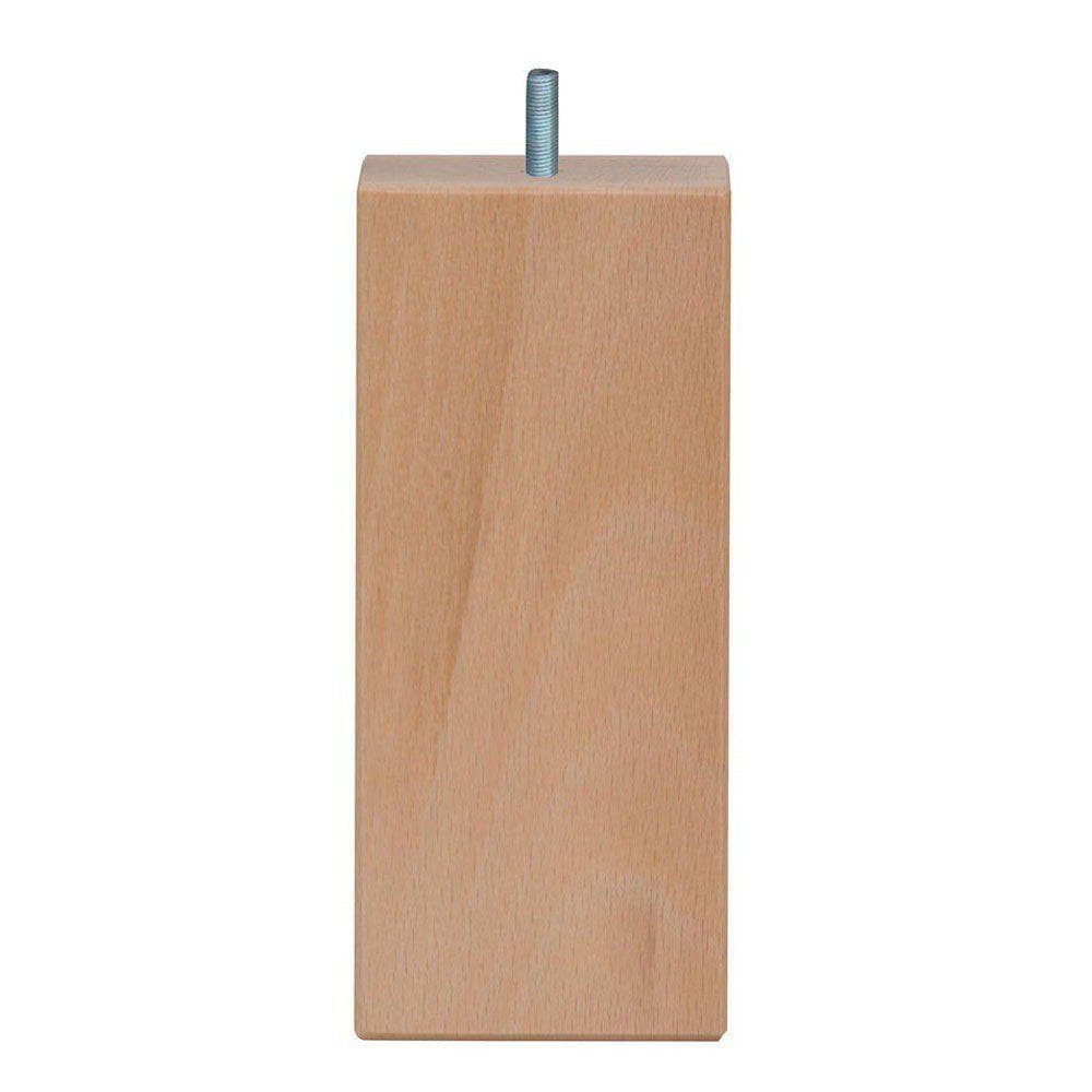 Meubelpoot  vierkant 7 bij 7 cm en hoogte 18 cm  van massief hout (M8)