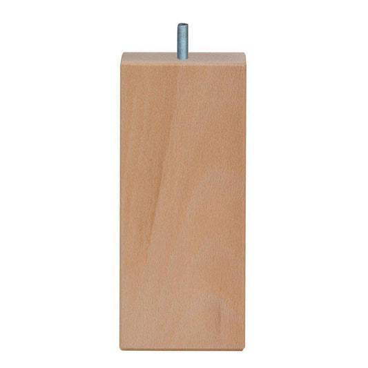 Meubelpoot  vierkant 7 bij 7 cm en hoogte 18 cm  van massief hout (M8)