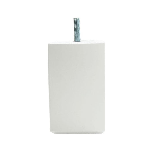 Meubelpoot wit vierkant 6 bij 6 cm en hoogte 10 cm  van massief hout (M8)